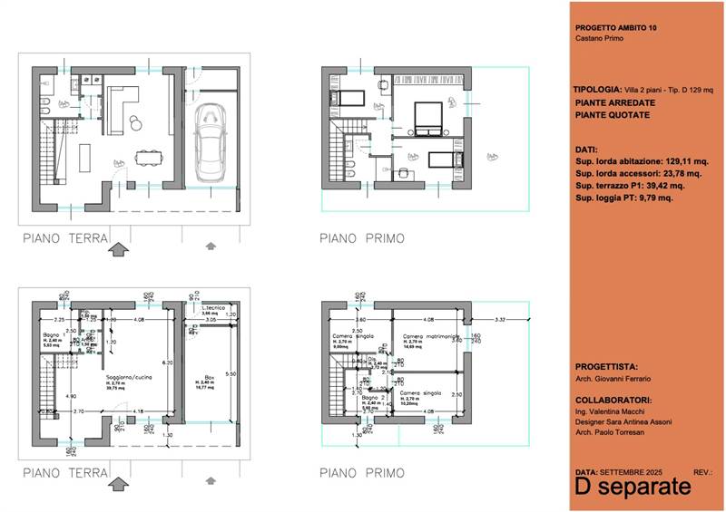 Planimetria con arredi e quotata