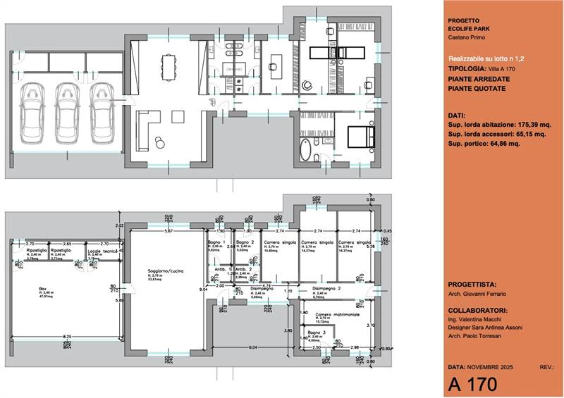 Planimetria con arredi e quotata